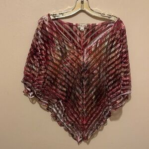 Elegant Women's Chevron Blouse in Red and Pink